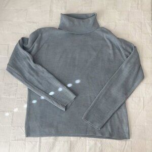 Ann Taylor 100% Silk Ribbed Turtleneck